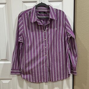 Lauren Ralph Lauren Broadcloth Striped Shirt - size 2X